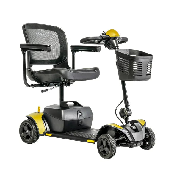 Pride Go Go Elite Traveller 2, 4-Wheel, 18 Ah Battery, Black Inserts, 17"x17" Foldable Seat