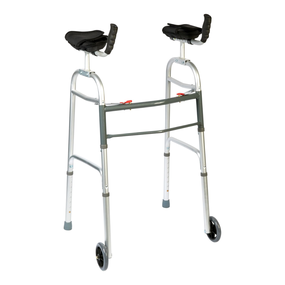 4-week Rental - Folding 2 Point walker, 5" Wheels