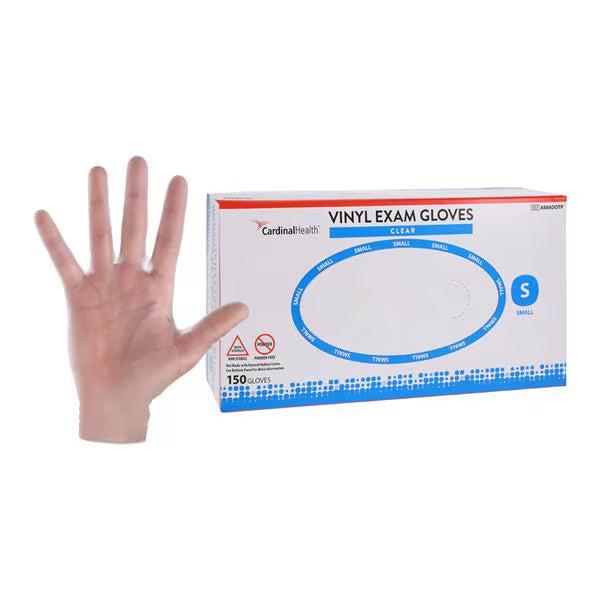 Vinyl Exam Gloves Clear, Powder-Free, Non-Sterile-PPE-Cardinal Health-S 150/BX-capitalmedicalsupply.ca