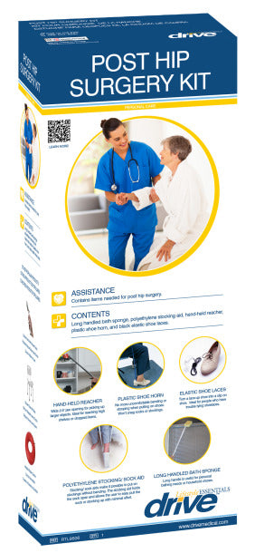 Hip Surgery Kit - Grabber, Shoe Horn, Sock Aid and Sponge with handle