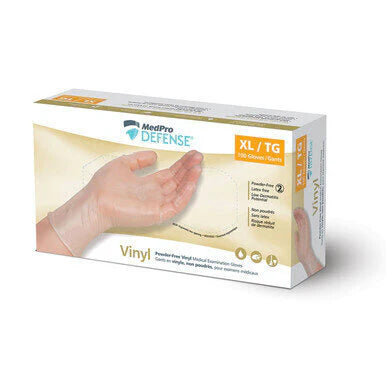 MedPro Defense Vinyl Powder-Free Exam Gloves 100/BX