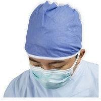Cardinal Health™ Level 3 Surgical Mask with Adhesive Anti-Fog Strip, Ties, Mediterranean Blue 50/BX-PPE-Cardinal Health-capitalmedicalsupply.ca