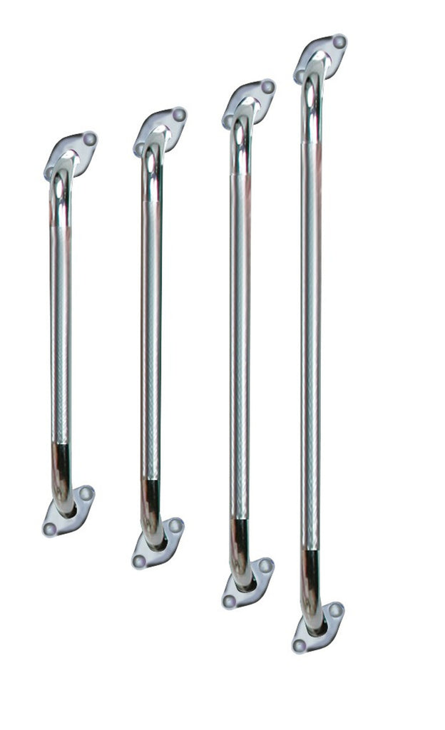 Grab Bars, Knurled, Chrome, Rotating Flange 16", 18", 24", 32"
