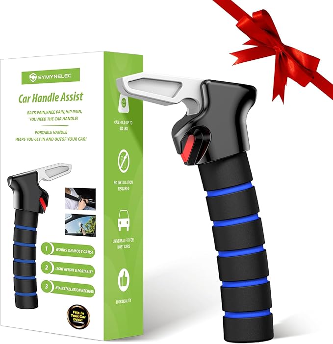 Car Door Handle Assist for Elderly: Non-Slip Grip and Sturdy Support - Fits Most Vehicles to Easily Get in and Out of Car - Helpful for Seniors Handicapped Pregnant Women Children 2Packs