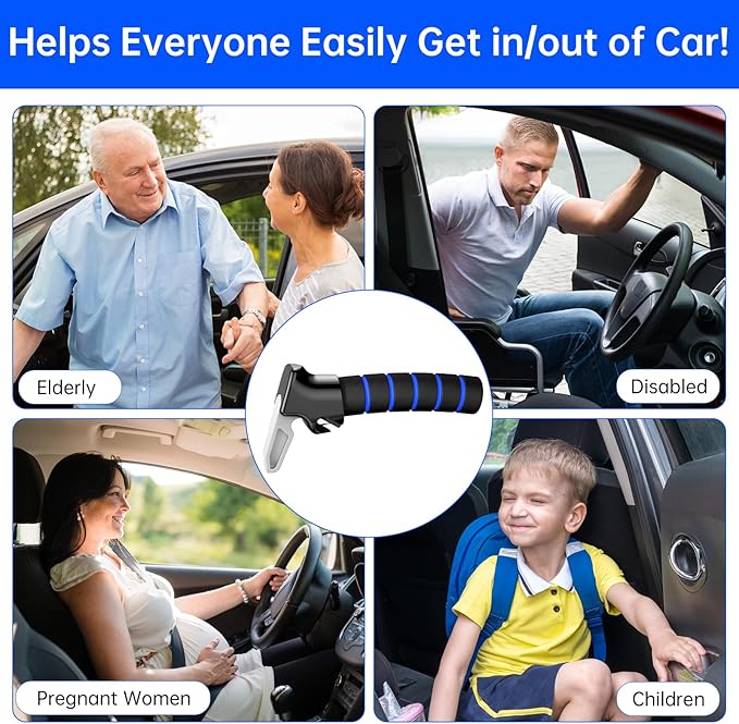 Car Door Handle Assist for Elderly: Non-Slip Grip and Sturdy Support - Fits Most Vehicles to Easily Get in and Out of Car - Helpful for Seniors Handicapped Pregnant Women Children 2Packs