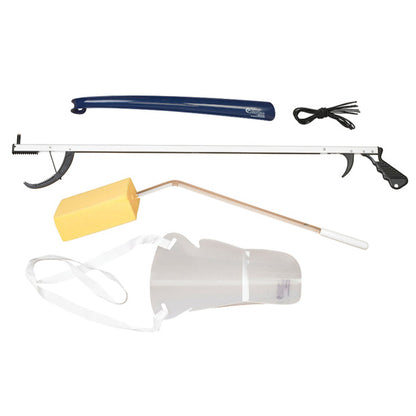 Hip Surgery Kit - Grabber, Shoe Horn, Sock Aid and Sponge with handle