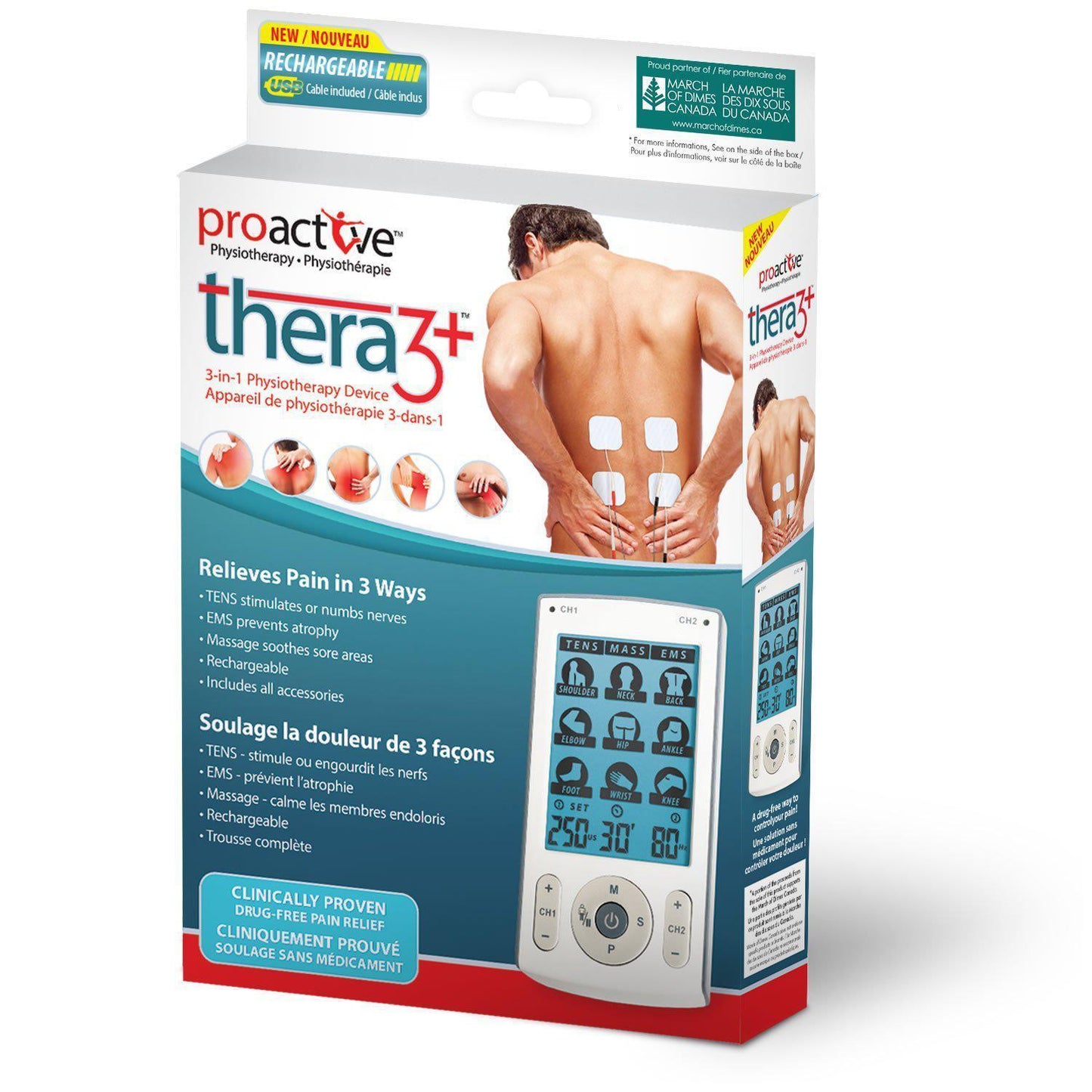 Thera3+™ TENS 3-in-1 Physiotherapy Device