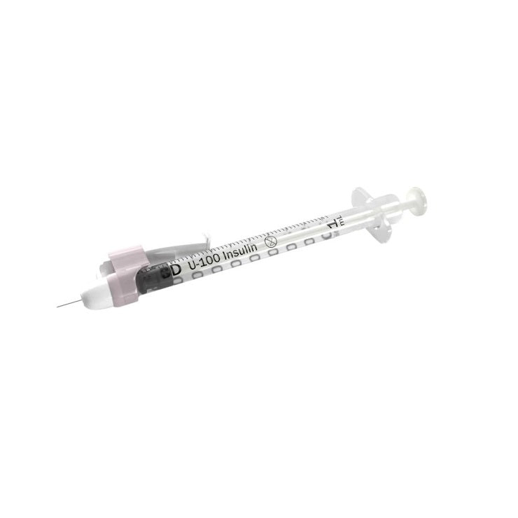 BD Safety-Glide™ Insulin Syringes with Permanently Attached Needle 100/bx